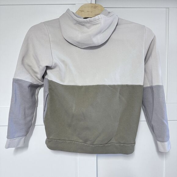 Adidas Color Block Essential 3-stripe Logo Mens Size XL, Tan Green Gray Hoodie - Picture 2 of 5